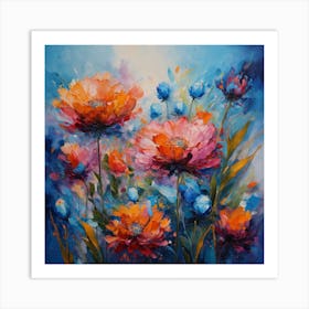 Cornflowers and poppies 1 Art Print