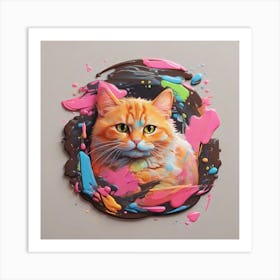 Orange tubby cat 4 Art Print