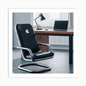 The black IPhone Chair 2 Art Print