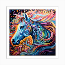 Colorful Abstract Majestic Horse Art Art Print