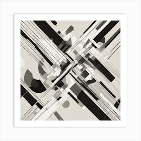 Abstract Black And White Painting Art Print