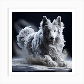 White Shepherd Dog Art Print