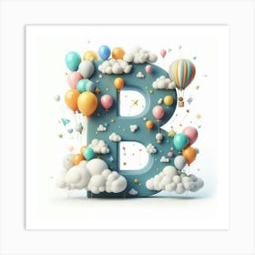 Funny Alpabet - B (Balloons) Art Print