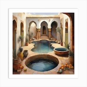 Courtyard With Pool Art Print