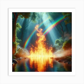 Rainbow In The Forest 2 Art Print