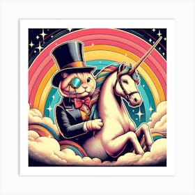 Unicorn Cat Art Print