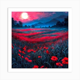 Red Poppies watercolors Art Print