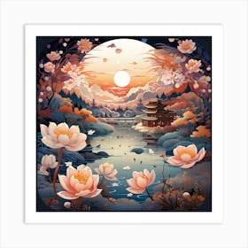 Lotus Flower Painting 1 Art Print