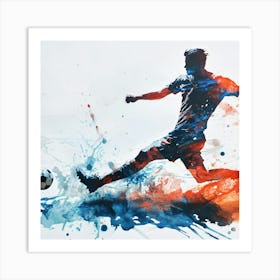 Soccer Player Kicking The Ball 9 Art Print