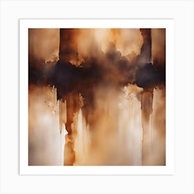 Abstract Minimalist Painting That Represents Duality, Mix Between Watercolor And Oil Paint, In Shade (40) Art Print