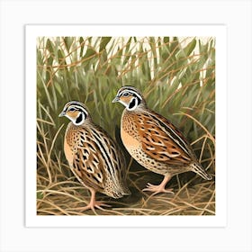 Quail birds Art Print