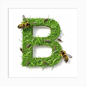 Bees On Grass Stock Photo Daniel Art Print