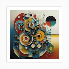 abstract painting with geometric 13 Art Print