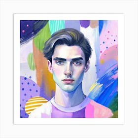 Abstract Of A Young Man Art Print