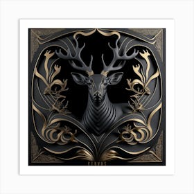 Golden Deer Art Print