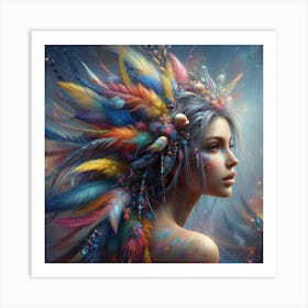 Feathered Woman 1 Art Print