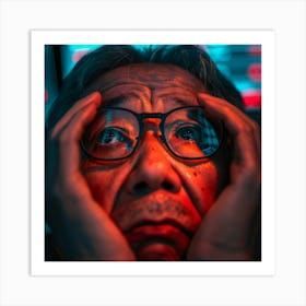 Asian Businessman With Glasses Art Print