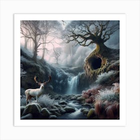 Deer In The Forest 28 Art Print