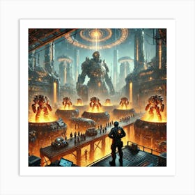 A Sci Fi Themed Depiction Of The Iron Ember Guild, Art Print