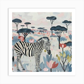 Zebra Pastel Illustration 3 Art Print