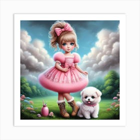 Little Girl In Pink Dress Art Print