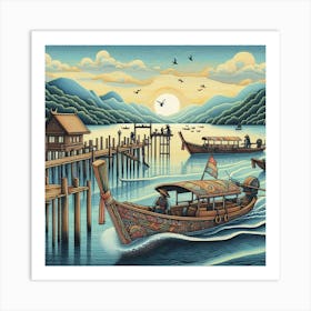 Thailand Wood Print Art Print