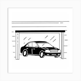 Car In Garage Art Print