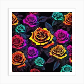 Colorful Roses 46 Art Print