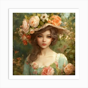 Girl In A Hat Art Print