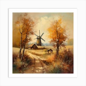 Vintage Oil Painting, Farmhouse Wall Decorations, Vintage Landscape, Printable Wall Art, Vintage Landscape Oil Painting.
19Windmills. Art Print