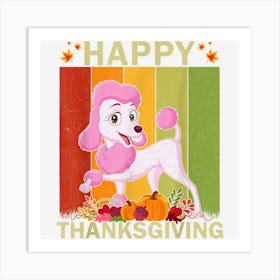 Poodle Dog Lover Retro Graphic Family Matching Thanksgiving Art Print