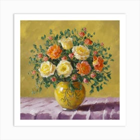 Roses In A Vase 6 Art Print