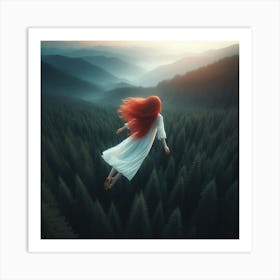 Flying girl Art Print