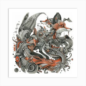 Foxes 2 Art Print