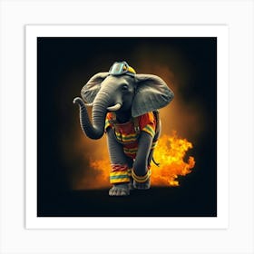 Asm Elephant Wearing Like A Fire Fighter E1b14bd2 45df 4b65 A5cf 45d39401cf56 Art Print