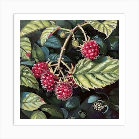 Raspberries Fairycore Painting 1 Art Print