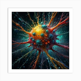 3d Illustration Of A Cancer Cell Art Print