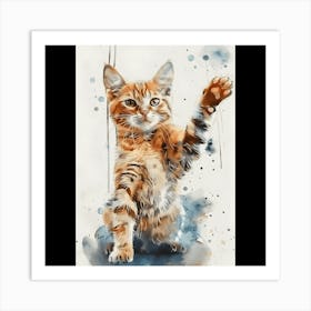 Watercolor Of A Cat Art Print