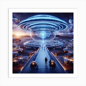 Futuristic City 93 Art Print