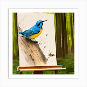 Presentation Of A Simple White Canvas Art Print