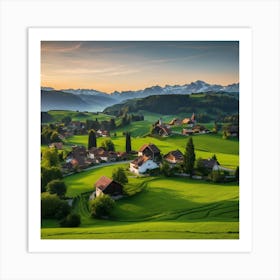 Sunset In Switzerland 1 Art Print