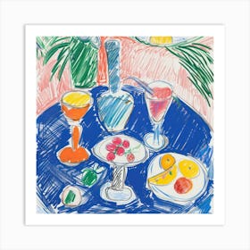 Wine Lunch Matisse Style 9 Art Print