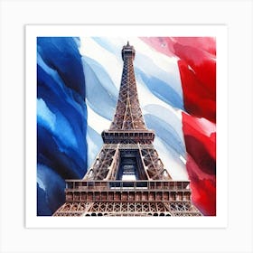 Effiel Tower (French Flag) Art Print