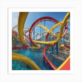 Water Park Rollercoaster Art Print