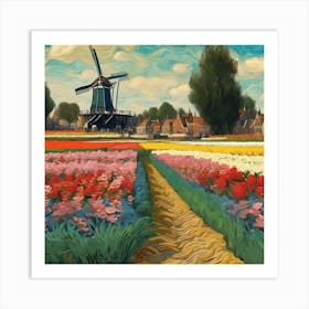 Flower Beds In Holland, Vincent Van Gogh 7 Art Print