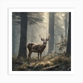 Deer In The Forest 212 Art Print