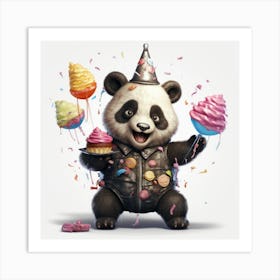 Birthday Panda 5 Art Print