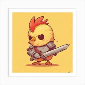 Knight Chicken Art Print