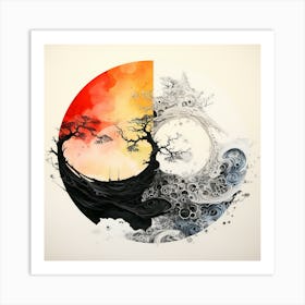 'Yin And Yang' Abstract Print Art Print