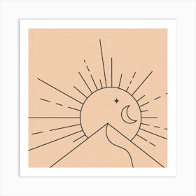 Minimal Sunburst Sunset Art Print